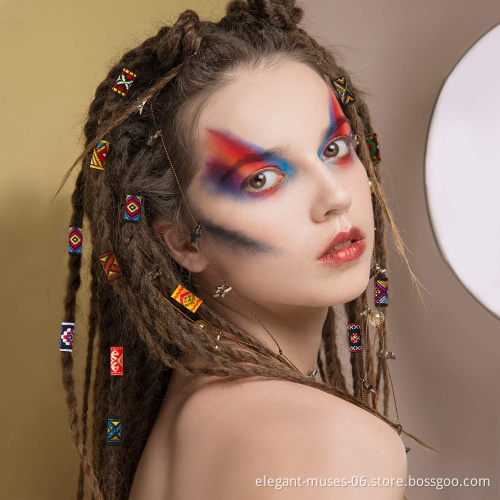 African Hair Ring Dread beads braided braids cuff beads alloy hollow hair beads Gold Silver